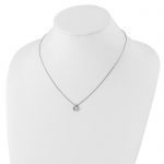 White Ice Sterling Silver Rhodium-plated 18 Inch Diamond Teardrop Necklace with 2 Inch Extender