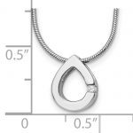 White Ice Sterling Silver Rhodium-plated 18 Inch Diamond Teardrop Necklace with 2 Inch Extender