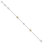 SS RH Plated White Ice Diamond and Citrine with 1.25 IN Ext Bracelet