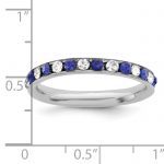 Sterling Silver Rhodium-plated Blue and White Crystal Eternity Band Size 6