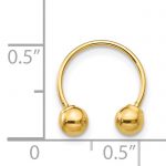 14k Madi K Single Beaded Half Hoop Screwback Earring