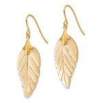 14k Madi K Mother of Pearl Leaf Dangle Earrings