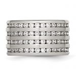 Stainless Steel Multirow 13mm CZ Ring