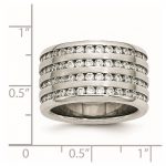 Stainless Steel Multirow 13mm CZ Ring