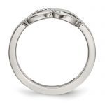 Chisel Stainless Steel Polished Infinity Symbol with CZ Ring