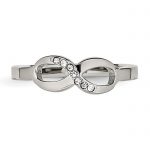 Chisel Stainless Steel Polished Infinity Symbol with CZ Ring