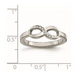 Chisel Stainless Steel Polished Infinity Symbol with CZ Ring