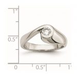 Stainless Steel Polished CZ Ring