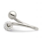 Chisel Stainless Steel Polished with Preciosa Crystal Ring