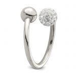 Chisel Stainless Steel Polished with Preciosa Crystal Ring