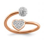 Chisel Stainless Steel Polished Rose IP-plated with Preciosa Crystal Heart Ring