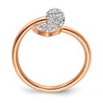 Chisel Stainless Steel Polished Rose IP-plated with Preciosa Crystal Heart Ring