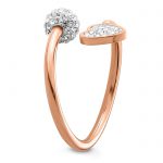 Chisel Stainless Steel Polished Rose IP-plated with Preciosa Crystal Heart Ring