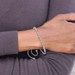 Chisel Stainless Steel Polished with CZ Adjustable Bracelet