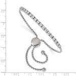 Chisel Stainless Steel Polished with CZ Adjustable Bracelet