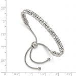 Chisel Stainless Steel Polished Preciosa Crystal Adjustable Bracelet