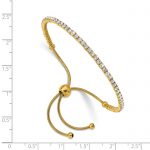 Chisel Stainless Steel Polished Yellow IP-plated Preciosa Crystal Adjustable Bracelet