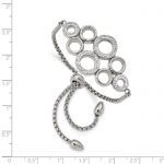 Chisel Stainless Steel Polished with Preciosa Crystal Circles Adjustable Bracelet