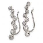 Chisel Stainless Steel Polished with CZ Ear Climbers