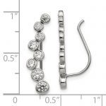 Chisel Stainless Steel Polished with CZ Ear Climbers