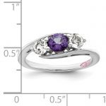 Survivor Collection 10K White Gold Rhodium-plated White and Purple Swarovski Topaz Sue Ring