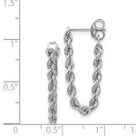 14K White Gold Rope Chain Dangle Post Earring