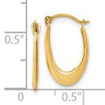 14k Polished Hollow U-Shaped Hoops