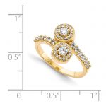 14KY AA Diamond 2-stone Ring Semi-Mount - 2.3 mm center stones