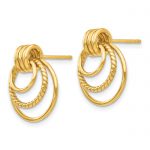 14k Polished and Textured Fancy Post Earrings