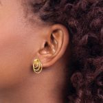 14k Polished and Textured Fancy Post Earrings