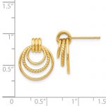 14k Polished and Textured Fancy Post Earrings