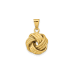 10k Polished Textured Love Knot Pendant