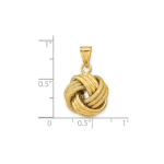 10k Polished Textured Love Knot Pendant