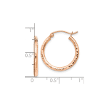 10K Rose Gold Diamond-cut Polished Hoop Earrings