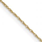 14K 18 inch Carded .5mm Cable Rope with Spring Ring Clasp Chain