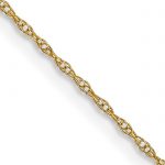 14K 18 inch Carded .6mm Cable Rope with Spring Ring Clasp Chain