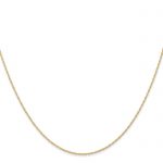 14K 18 inch Carded .6mm Cable Rope with Spring Ring Clasp Chain