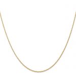 14K 18 inch Carded .7mm Cable Rope with Spring Ring Clasp Chain