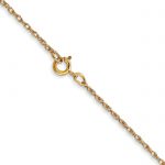 14K 18 inch Carded .7mm Cable Rope with Spring Ring Clasp Chain