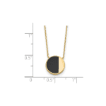 Leslie's 14K with Black Enamel Polished Circle Necklace