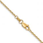 14K 18 inch 1.45mm Solid Diamond-cut Cable with Lobster Clasp Chain