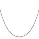 14K White Gold 16 inch .95mm Diamond-cut Cable with Lobster Clasp Chain