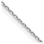 14K White Gold 18 inch .8mm Diamond-cut Cable with Lobster Clasp Chain