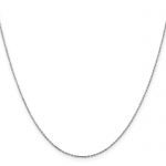 14K White Gold 18 inch .8mm Diamond-cut Cable with Lobster Clasp Chain