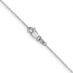 14K White Gold 18 inch .8mm Diamond-cut Cable with Lobster Clasp Chain