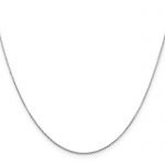 14K White Gold 18 inch .8mm Diamond-cut Round Open Link Cable with Lobster Clasp Chain