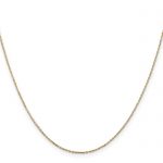 14K 18 inch .8mm Diamond-cut Cable with Lobster Clasp Chain