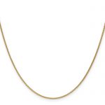 14K 18 inch 1mm Round Open Link Cable with Lobster Clasp Chain