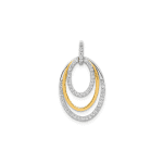 10k Two-tone 1/4ct. Diamond Fancy Triple Oval Pendant