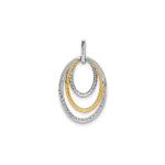 10k Two-tone 1/4ct. Diamond Fancy Triple Oval Pendant